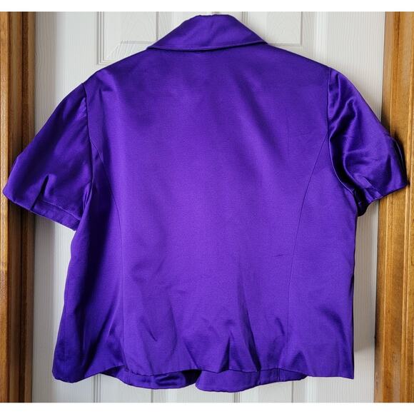 INC Women’s Purple Short-Sleeve Double-Breasted Jacket, Size L - Picture 5 of 6